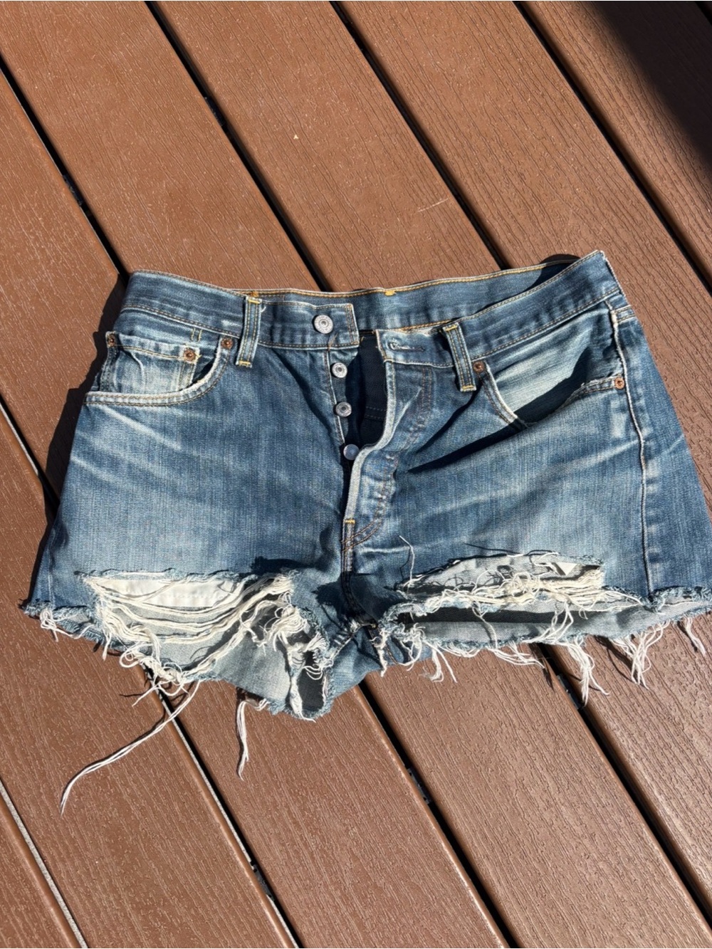Custom Levi's Distressed Jean Shorts
